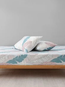 Leaf Pattern Fitted Sheet Set Without Filler - Multicolor - View 3