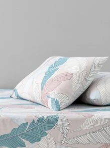 Leaf Pattern Fitted Sheet Set Without Filler - Multicolor - View 5