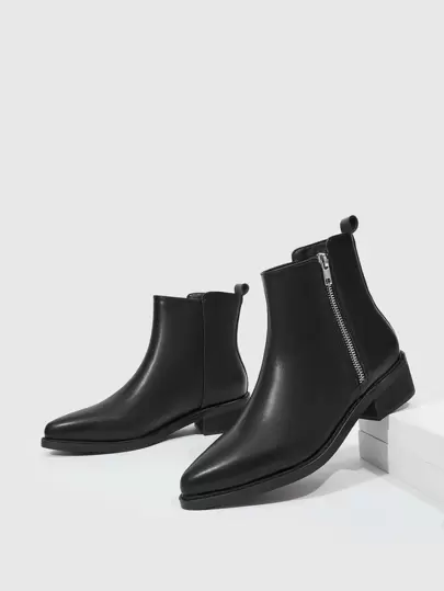 Minimalist Side Zip Boots