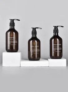 500ml Botellas recargables de cuello grueso color marrón para champú, gel de baño, acondicionador, sales de baño, loción, crema de masaje - Marrón - Ver 9