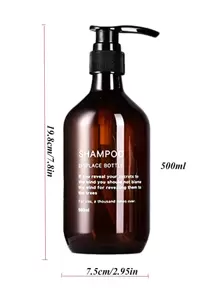 500ml Botellas recargables de cuello grueso color marrón para champú, gel de baño, acondicionador, sales de baño, loción, crema de masaje - Marrón - Ver 8