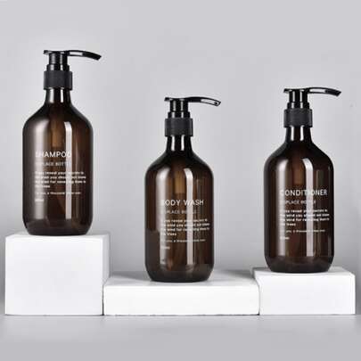 Cirelle 3 件 500ml 乳液分配器，多功能 PET 洗发水瓶，适用于家庭浴室装饰、宰牲节舒适家居、拉玛舒适家居、旅行必需品、夏季假期使用