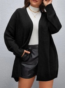 SHEIN Clasi Plus Drop Shoulder Duster Cardigan - Black - View 1