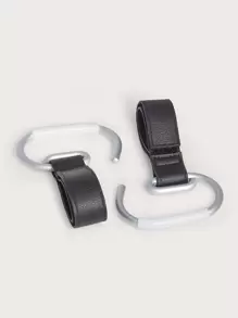 2入組黑色極簡風嬰兒推車掛勾 - 黑色 - 查看 3