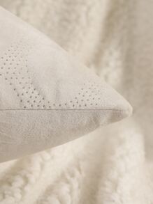 1pc Vỏ đệm màu rắn không có chất làm đầy - Màu be - Xem 4