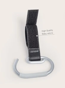 2入組黑色極簡風嬰兒推車掛勾 - 黑色 - 查看 5