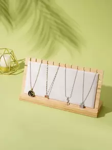1pc Wooden Necklace Display Holder - Multicolor - View 1
