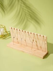 1pc Wooden Necklace Display Holder - Multicolor - View 2