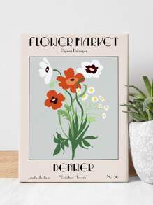 1 cái tranh khung đồ họa hoa & chữ - Nhiều màu - Xem 2