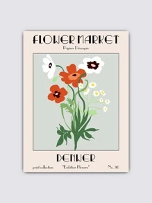 1 cái tranh khung đồ họa hoa & chữ - Nhiều màu - Xem 4