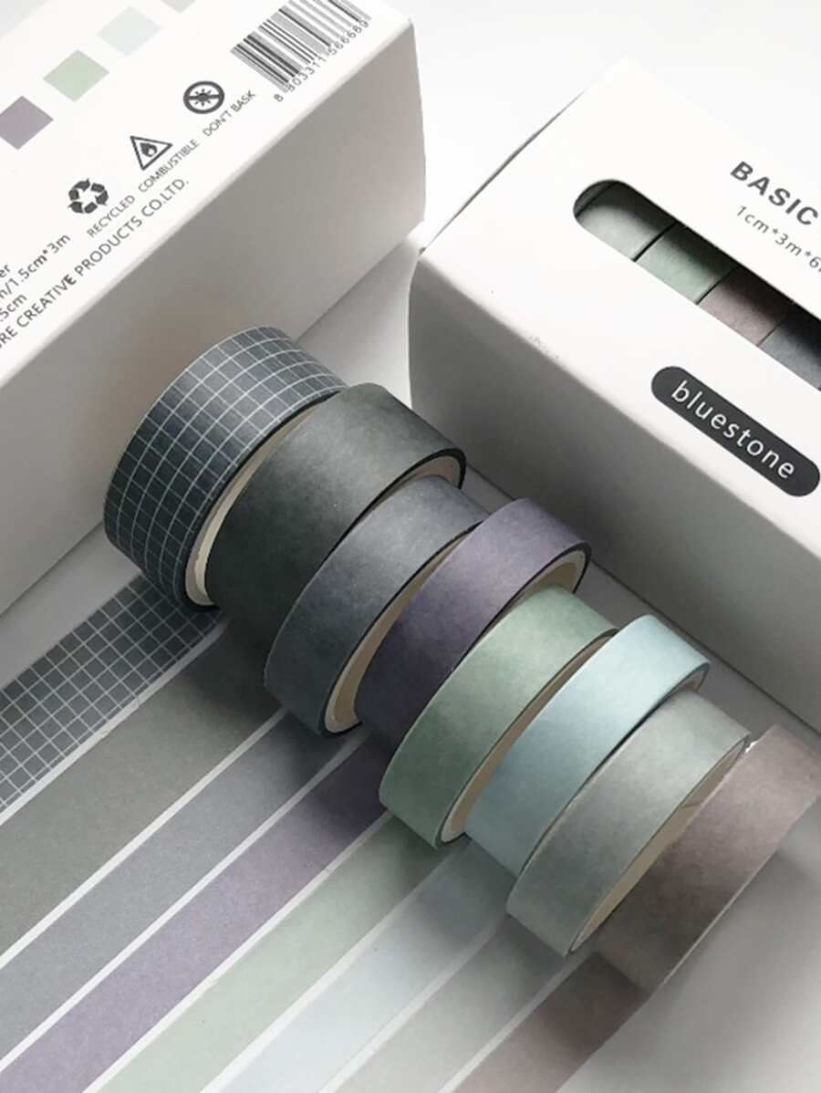 8pcs/set Morandi Color Basic Style Tape Set, Combination Tape Boxed For ...
