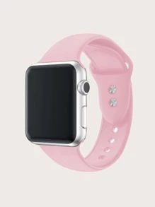Silicone Watchband Compatible With Apple Watch - Pink - View 1