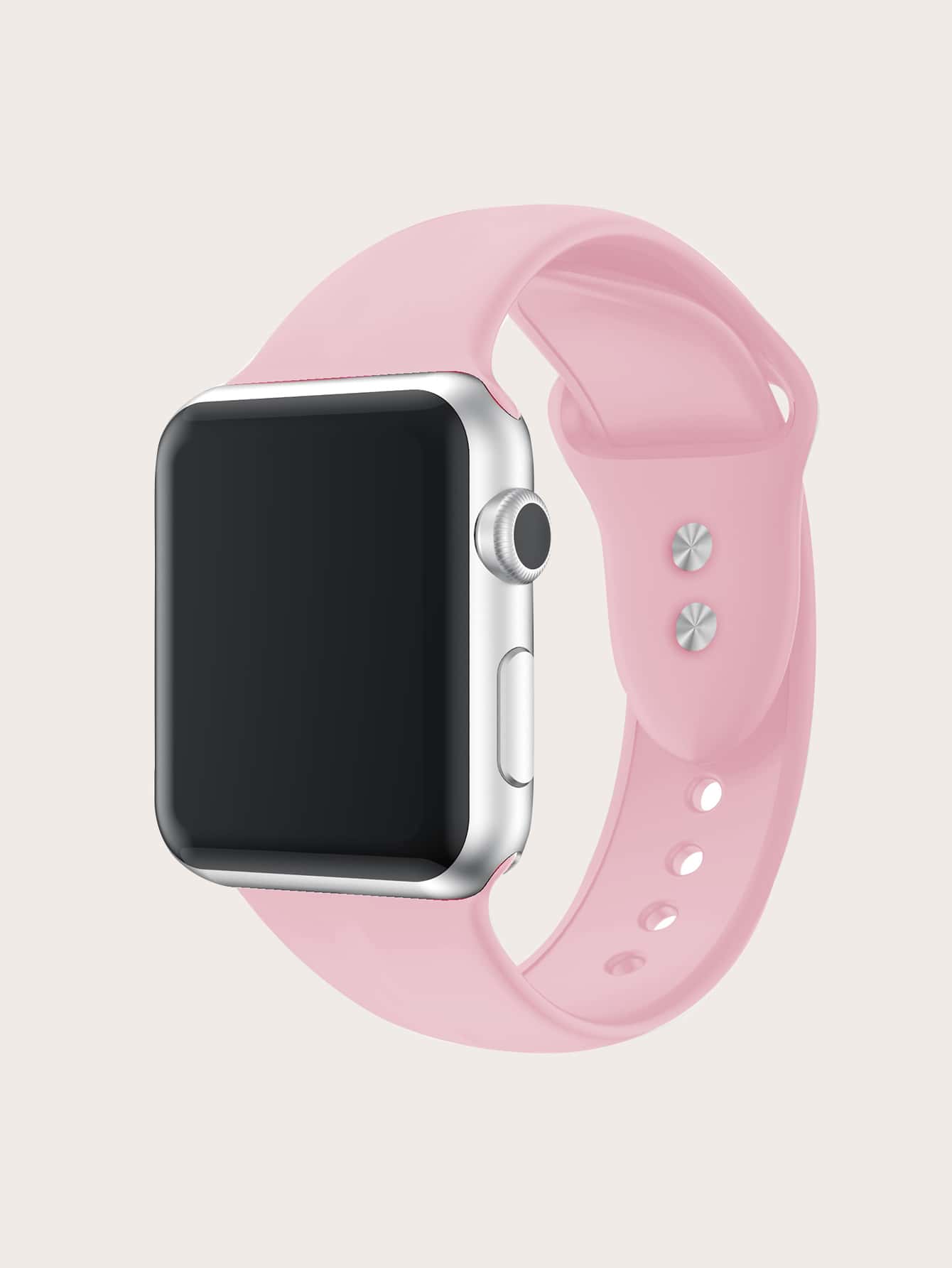 Silicone Watchband Compatible With Apple Watch - Pink - View 1