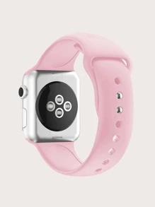 Silicone Watchband Compatible With Apple Watch - Pink - View 2