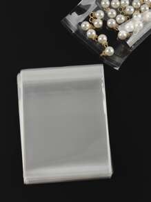 100个透明自粘袋10x10cm+3个包装袋OPP派对装饰礼品包装袋情人节 - 無色 - 查看 6