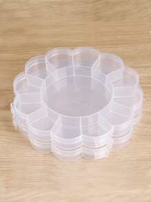 1st 13 fack Smyckeskrin, Transparent blomform Förvaringslåda för hemsmycken - Genomskinlig - Visa 1