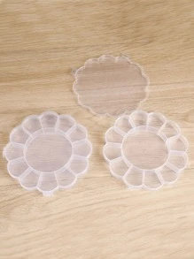 1st 13 fack Smyckeskrin, Transparent blomform Förvaringslåda för hemsmycken - Genomskinlig - Visa 2