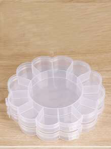 1st 13 fack Smyckeskrin, Transparent blomform Förvaringslåda för hemsmycken - Genomskinlig - Visa 5