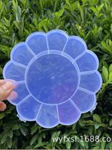 1st 13 fack Smyckeskrin, Transparent blomform Förvaringslåda för hemsmycken - Genomskinlig - Visa 6