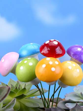 40入組蘑菇設計裝飾花園樁