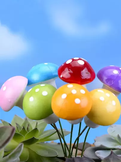 40入組蘑菇設計裝飾花園樁