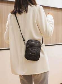 PU 奢华手袋 女士包包 2023 女士手提包 女士斜挎包 手拿包 手机钱包 单肩包 学校用品 教师礼物 返校 iPhone 包 手机钱包 钱包 女士钱包 - 黑色 - 查看 2