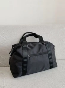 Bolsa De Deporte De Ocio Bolsa De Yoga Portátil Bolsa De Equipaje Grande Con Gran Capacidad Para Viajes Cortos Y Almacenamiento Con Decoración De Borlas, Bolsa De Lona De Gran Capacidad - Negro - Ver 4
