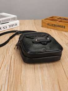 PU 奢华手袋 女士包包 2023 女士手提包 女士斜挎包 手拿包 手机钱包 单肩包 学校用品 教师礼物 返校 iPhone 包 手机钱包 钱包 女士钱包 - 黑色 - 查看 4