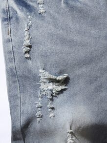 Manfinity Men Ripped Patched Jeans - Light Wash - View 4