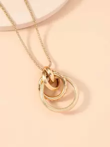 Collar con colgante circular - Amarillo Oro - Ver 2