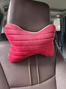 1pc Plain Car Neck Pillow - Burgundy - View 1