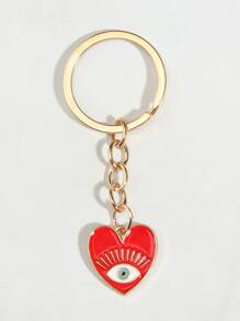 Street Evil Eye Detail Heart Charm Keychain Valentine's Day Car Accessories Bag Charm School Cute Goth Y2k Bag Accessories Lanyards With Id Holder Car Accessories Bag Charms Christmas Gift Car Accessories Teacher Friend Sister Gift Ideas - Red - View 4