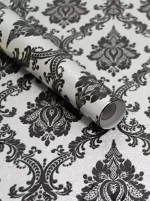 1 Giấy Dán Tường Họa Tiết Hoa Phong Cách Châu Âu Cổ Điển Để Trang Trí Nhà Cửa, Tự Dính - Đen và trắng - Xem 1