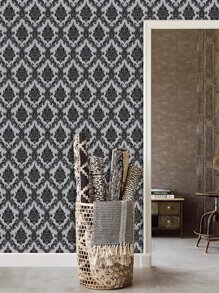 1 Giấy Dán Tường Họa Tiết Hoa Phong Cách Châu Âu Cổ Điển Để Trang Trí Nhà Cửa, Tự Dính - Đen và trắng - Xem 2
