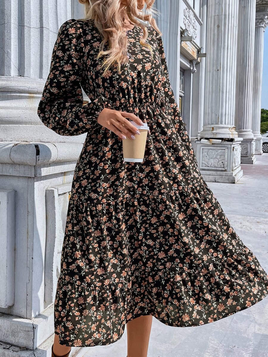 EMERY ROSE Đầm Viên lá sen Hoa Tất cả trên in Boho - Nhiều màu - Xem 1