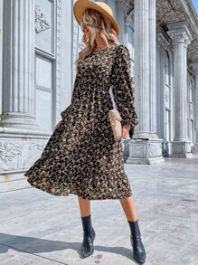 EMERY ROSE Đầm Viên lá sen Hoa Tất cả trên in Boho - Nhiều màu - Xem 3