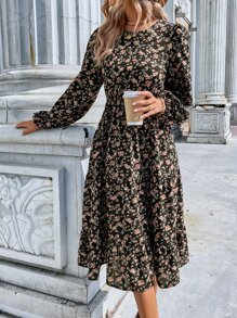 EMERY ROSE Đầm Viên lá sen Hoa Tất cả trên in Boho - Nhiều màu - Xem 5