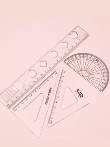 4個入り 学生用定規セット、色はランダム - ブラック - チェックする 1