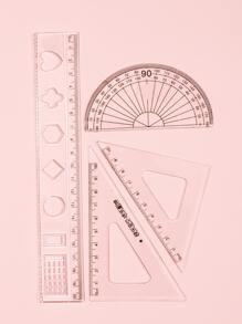 4個入り 学生用定規セット、色はランダム - ブラック - チェックする 2