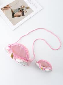 Girls Unicorn Design Circle Bag With Coin Purse - Multicolor - View 5