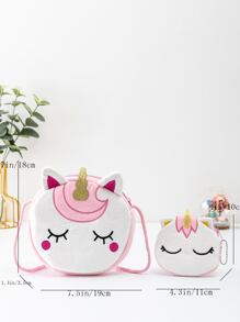 Girls Unicorn Design Circle Bag With Coin Purse - Multicolor - View 6