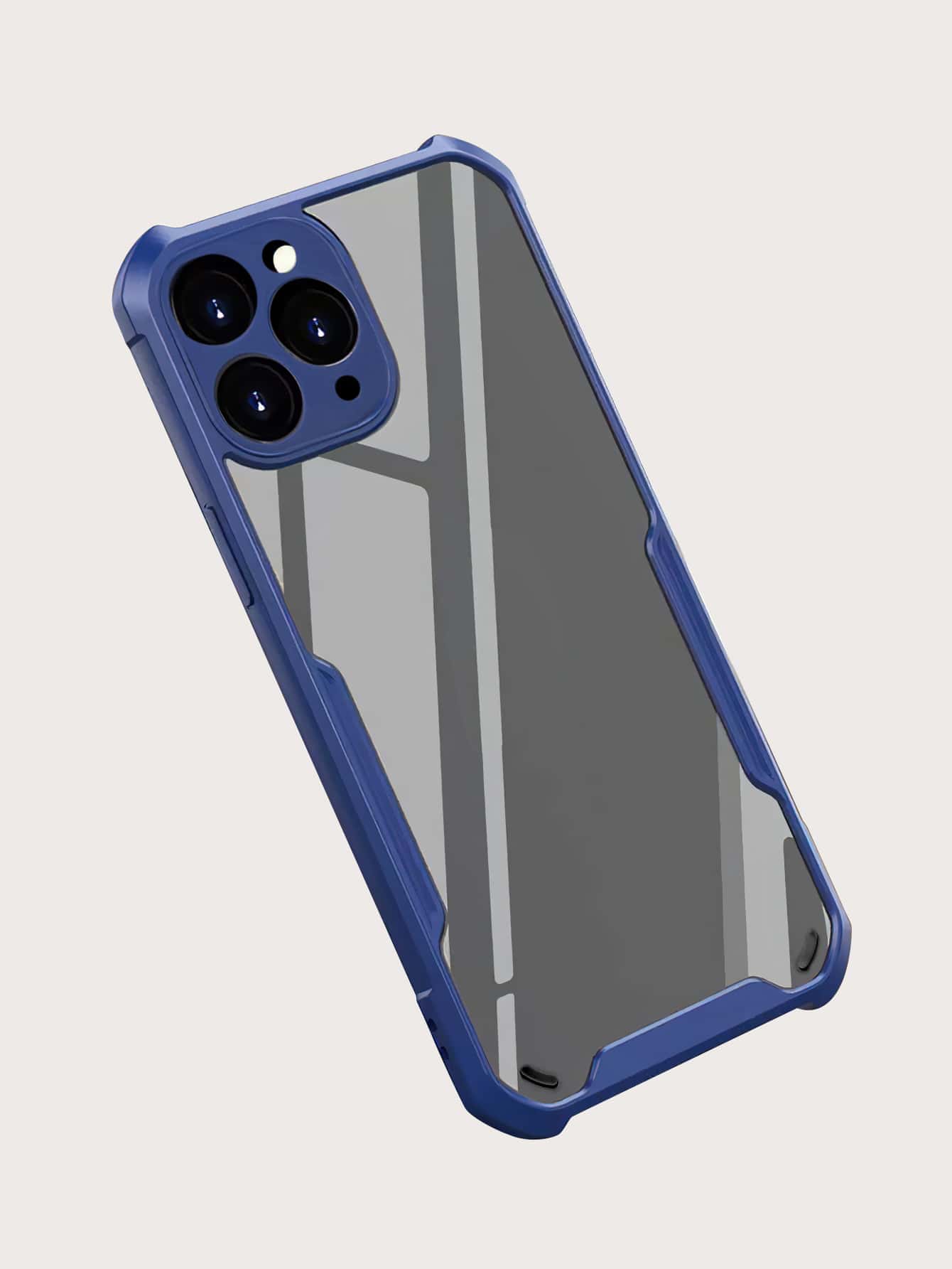 Funda de celular con marco en contraste transparente - Azul - Ver 1