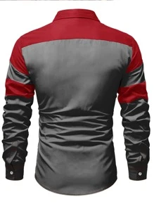 Manfinity Homme Men Two Tone Button Up Shirt - Multicolor - View 2