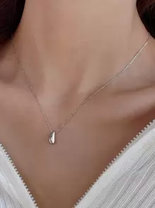 1pc Fashion Simple Alloy Teardrop Shape Exquisite Women's Necklace For Daily Wear - Silver - View 1