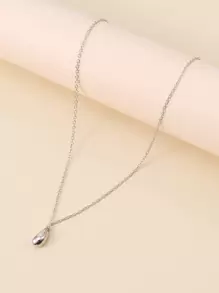 1pc Fashion Simple Alloy Teardrop Shape Exquisite Women's Necklace For Daily Wear - Silver - View 2