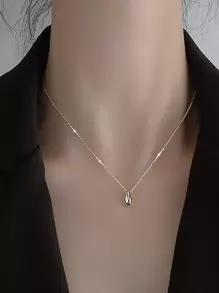 1pc Fashion Simple Alloy Teardrop Shape Exquisite Women's Necklace For Daily Wear - Silver - View 3