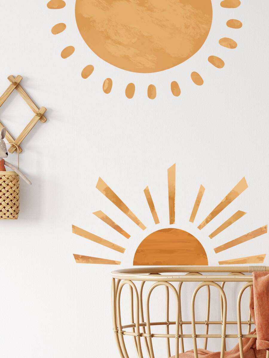 3 piezas Pegatina de pared con patrón de sol - Multicolor - Ver 1