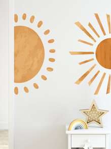 3 piezas Pegatina de pared con patrón de sol - Multicolor - Ver 3