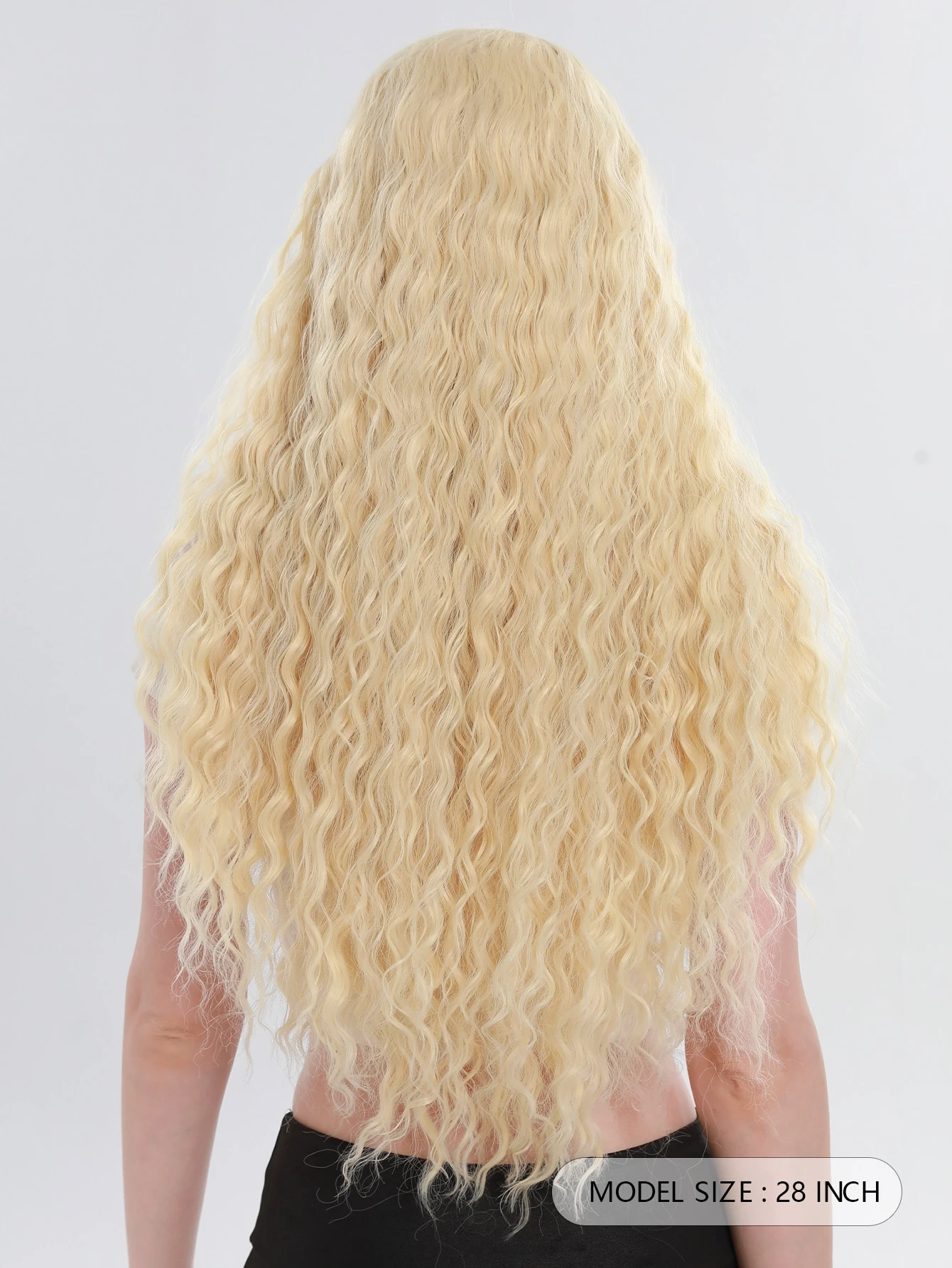 Miniatura 2 de 13*4*1 encaje con parte en T Peluca sintética largo rizado Beis