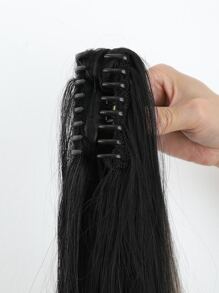 26-28 Inch Long Wavy Brown Synthetic Hair Ponytail Extensions, Heat Resistant Fiber, Claw Clip Design, Suitable For Daily Wear - Ombre - View 5